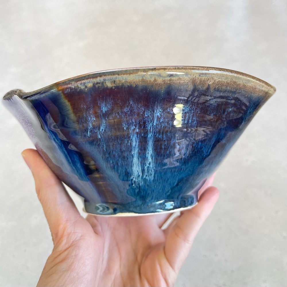 Hockomock Pottery Blue Purple Tones Studio Pottery Ceramic Decorative Bowl - Picture 6 of 9